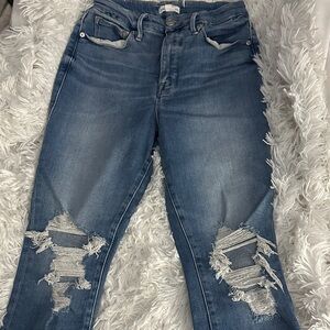 Good American Distressed Blue Jeans